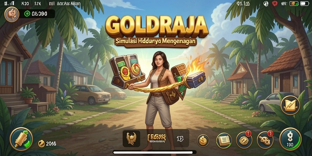 Tampilan gameplay <strong>GOLDRAJA</strong> yang menarik dan interaktif.