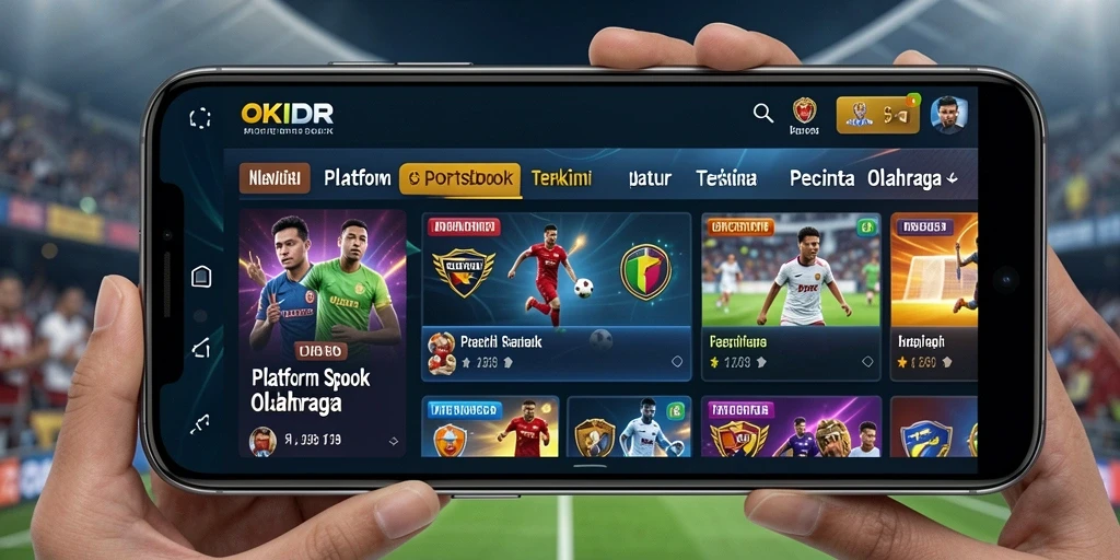 Tampilan menarik aplikasi OKIDR saat bertaruh di Sportsbook.