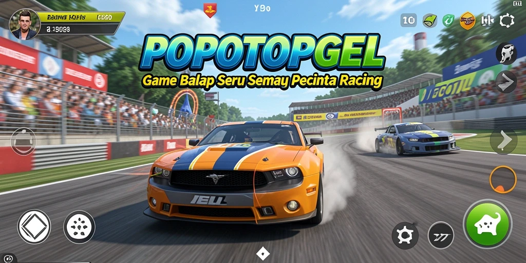 Gameplay balapan yang mendebarkan dari POPOTOPGEL dengan grafis menarik.